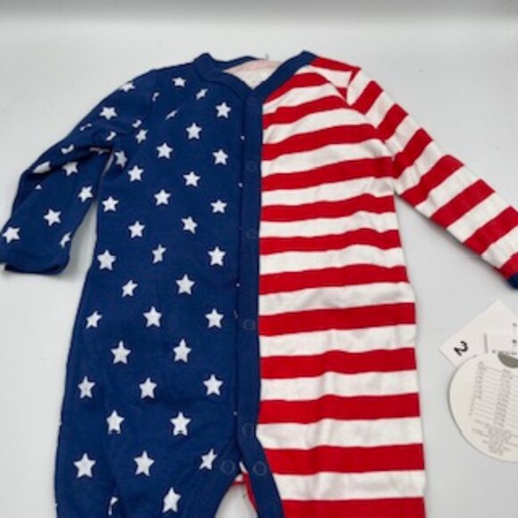 NEW Koala Kids Baby 3 To 6 Months Footed Coverall Stars And Stripes NWT - Picture 2 of 12